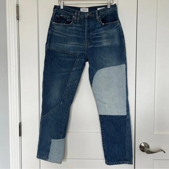 Frame Le Original Patchwork Boyfriend Jeans 30 - Picture 2 of 10